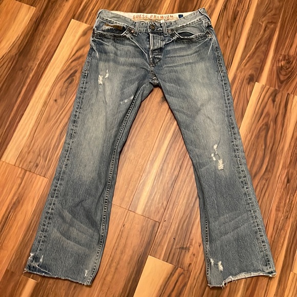 Guess Other - GUESS Premium Falcon Boot Cut 36 Denim Blue Jeans Pockets Buttons belt loops